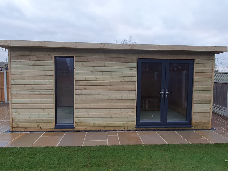 Shiplap cladding garden room