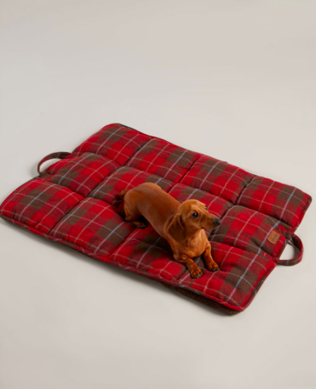 Joules Heritage red Tweed Travel Dog Bed
