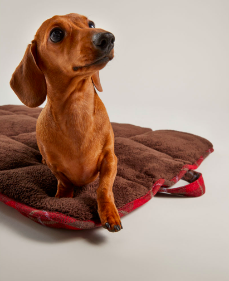 Joules red Tweed Pattern Dog Travel Mat