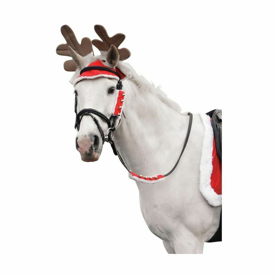 Christmas Santa Bridle Set with reindeer ears