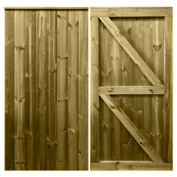 Premium Framed Tongue & Groove Side Gate showing front and back