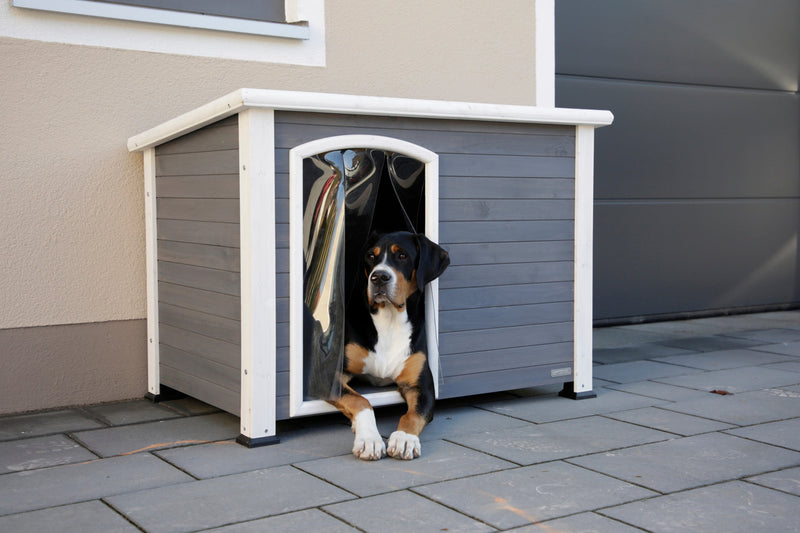 Kerbl dog kennel in grey with a dog