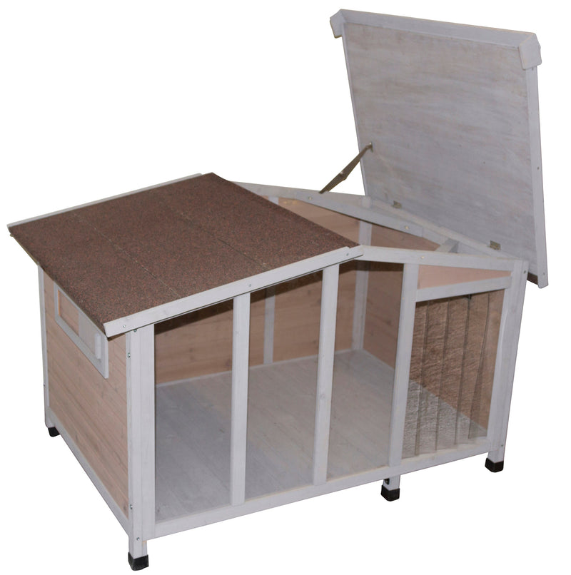 Kerbl dog kennel with a glass front and open roof