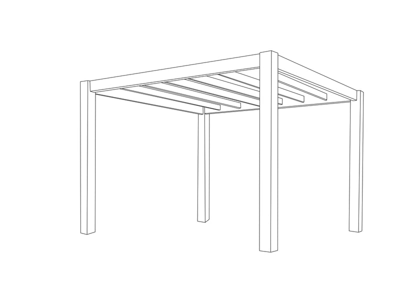 Diagram of a pergola frame