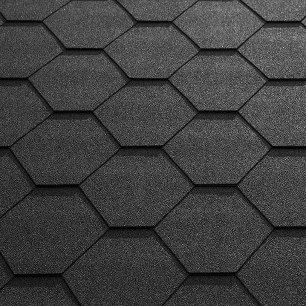 black shingle roof close up