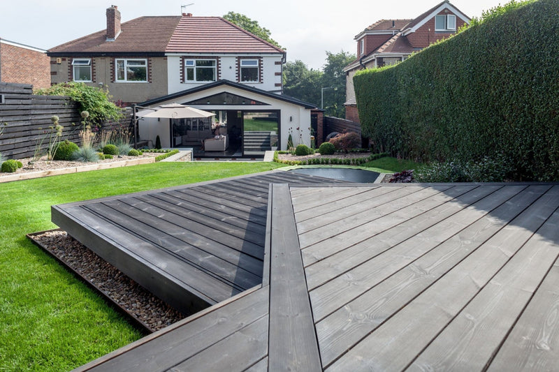 IRO Charcoal Colour Larch Decking Boards