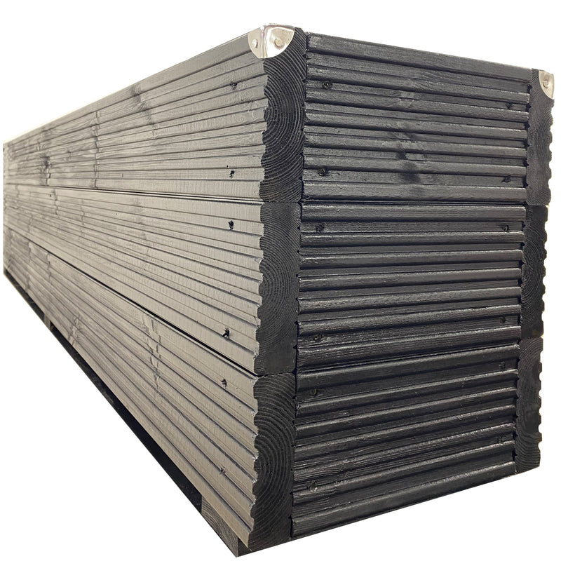 Deluxe 3 Boards High Decking Planter, In Black Osmo Decking Paint