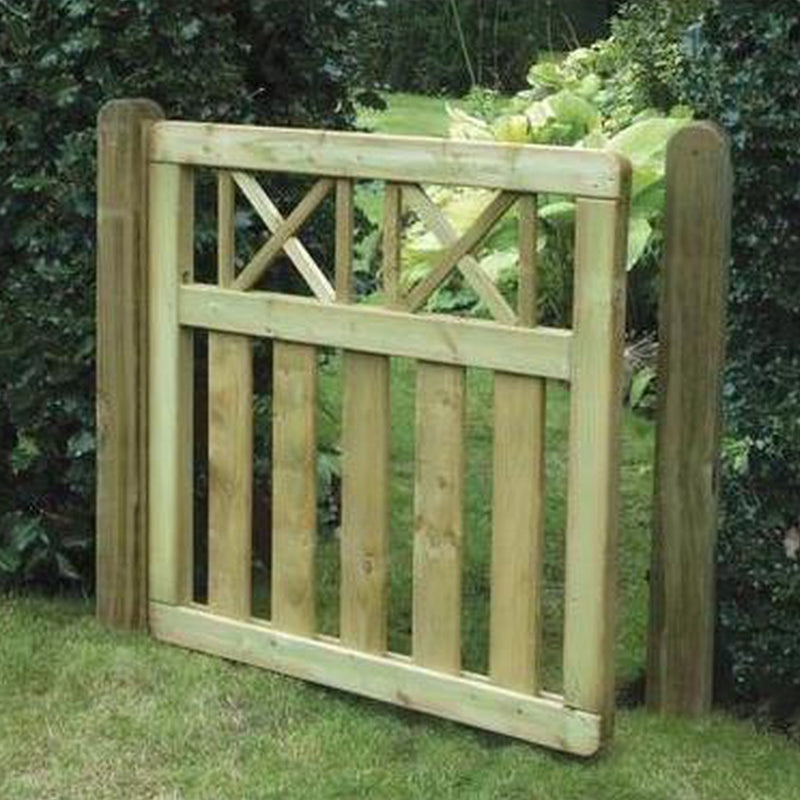 Pressure Treated timber Softwood 3 foot Elite Cross Top Garden Gate