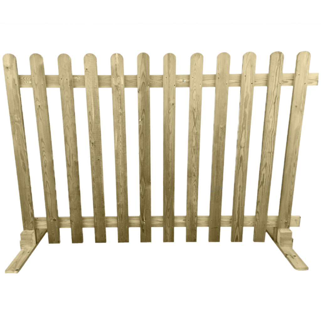4 foot High Round Top timber Picket Fence Panel