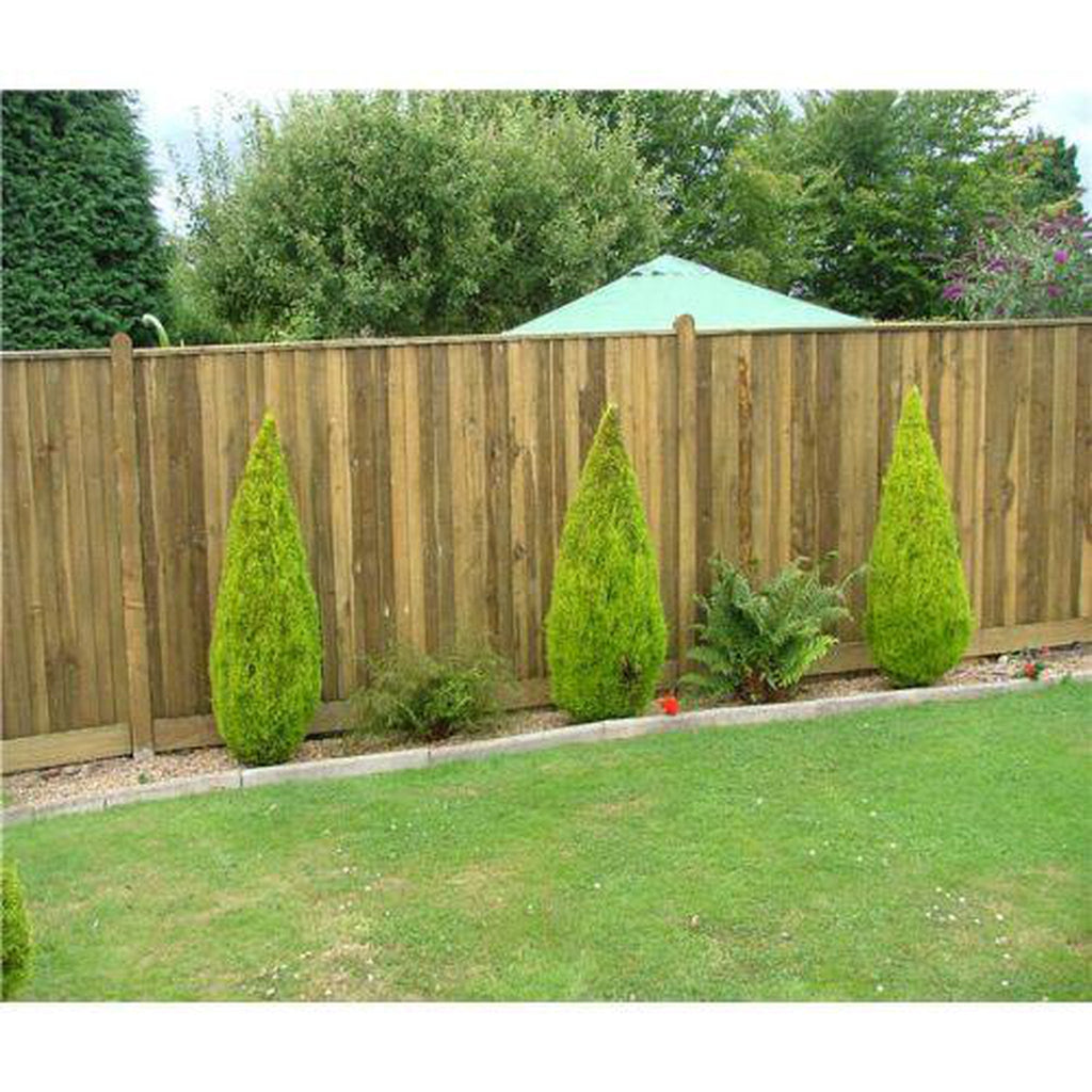 Garden Fence Made Using 150 millimetre Treated timber Featheredge Fencing Boards