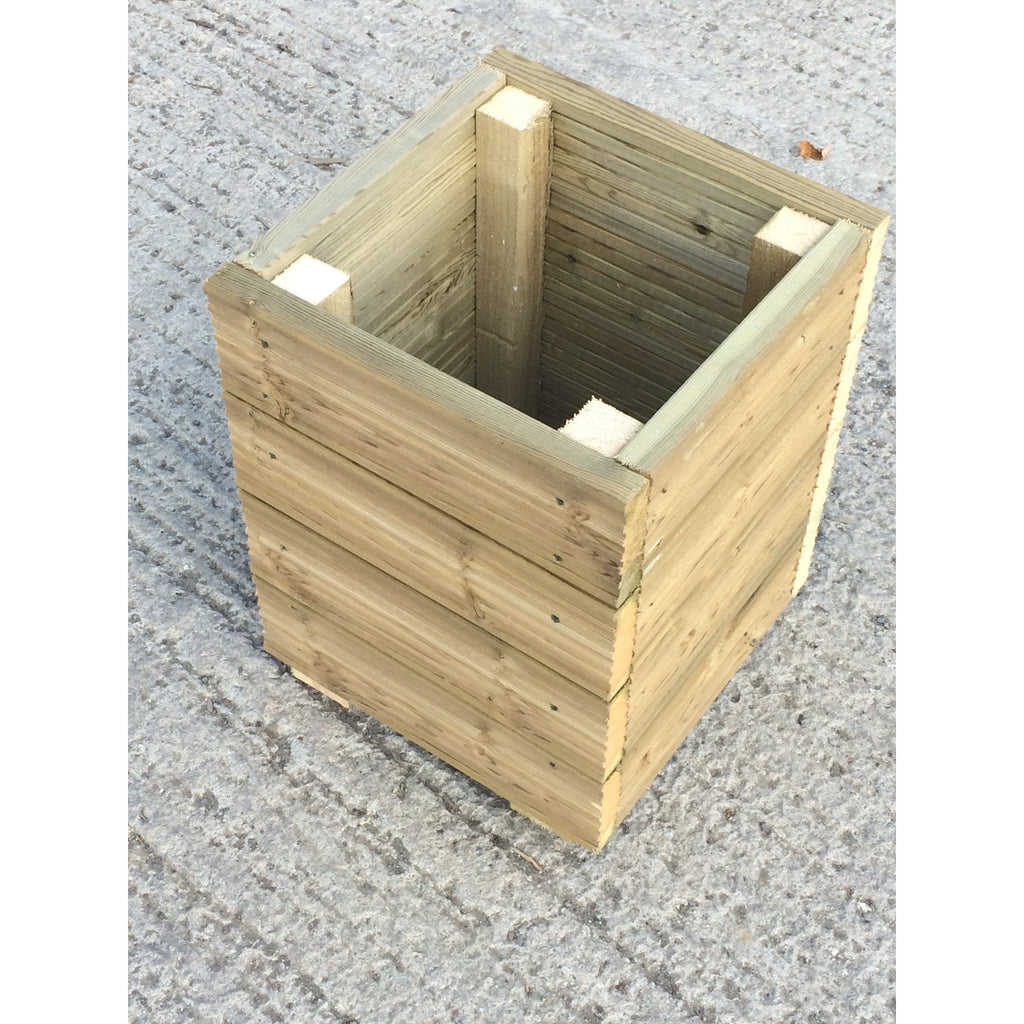 Large Square Decking Wooden Garden Planter / Storage Box / Seat, sized 400 millimetres wide