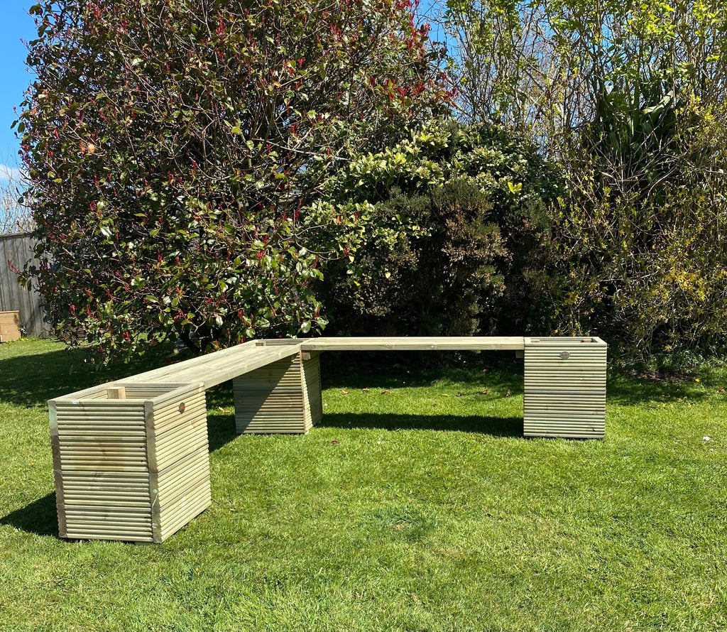 Pressure Treated Decking Planter & Bench Combo