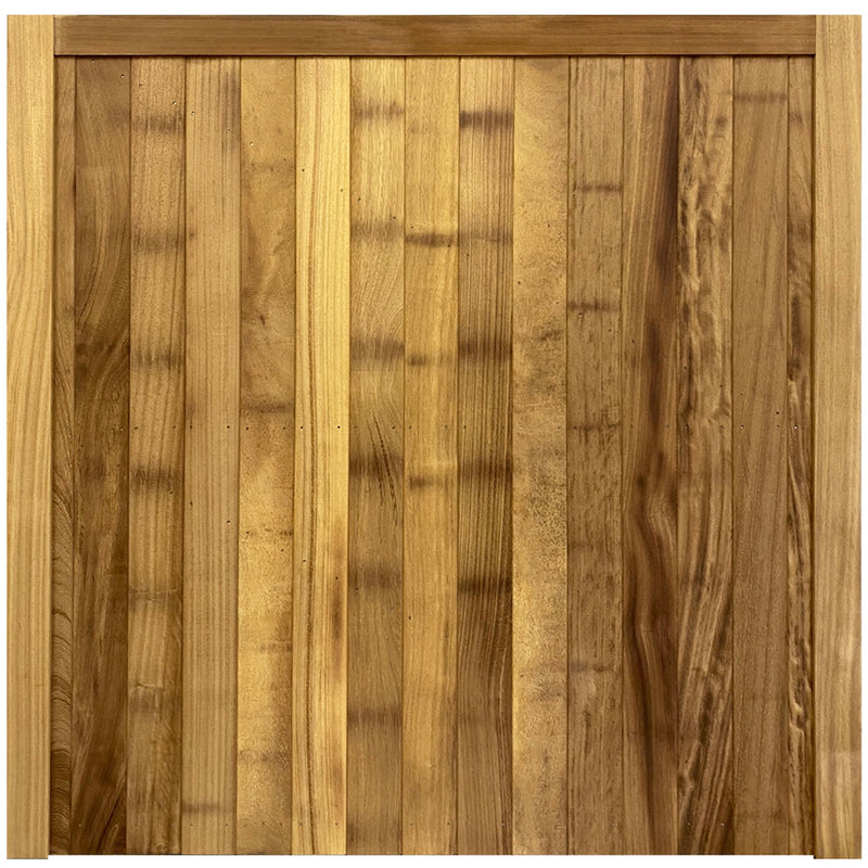 Iroko timber Croyde style mortise and tenon single entrance gate