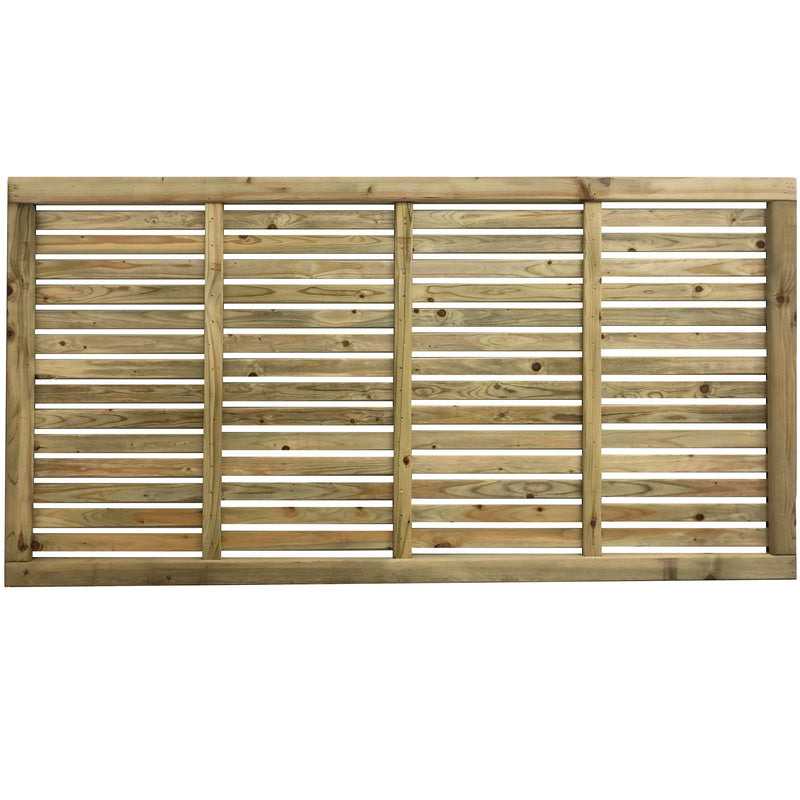 Contemporary Pressure Treated Softwood timber Slatted Fence Panel