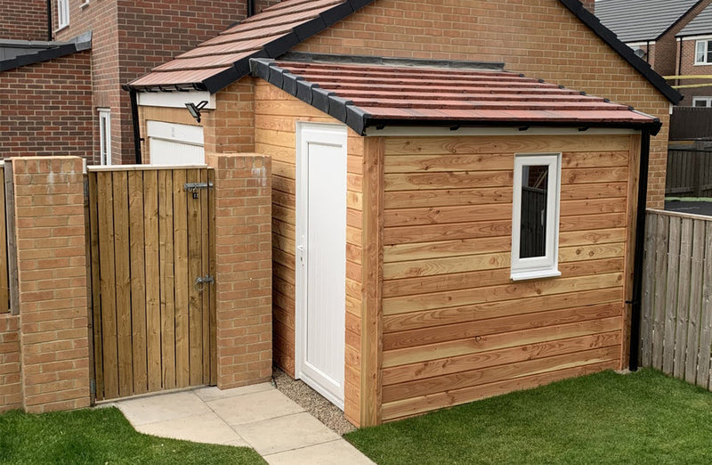 Garden Shed Clad with Larch Tongue & Groove