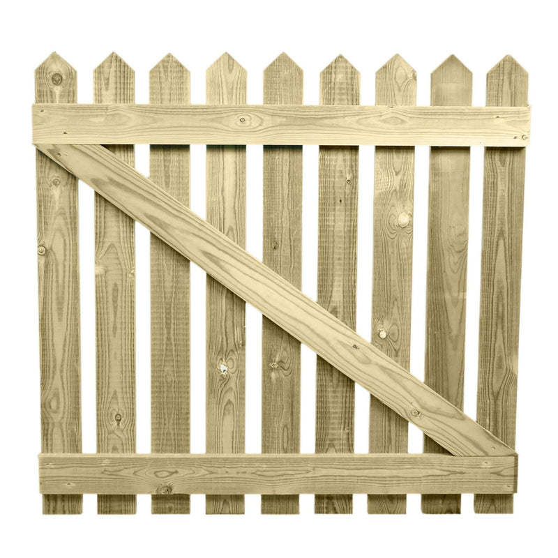 Pressure Treated Picket Side Gate Pointed Top 0.9m