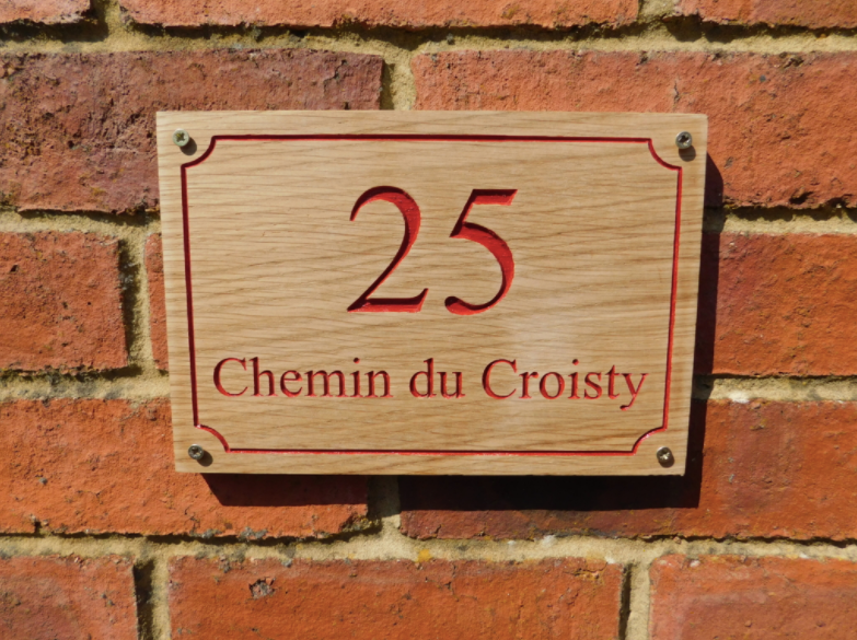 Hardwood Custom House Number Sign
