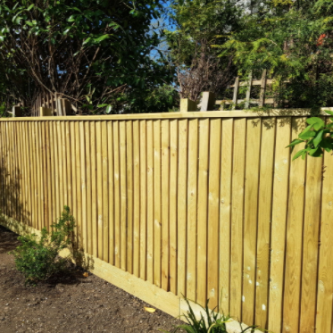 Example Of a timber Fence Capping Rails In Use