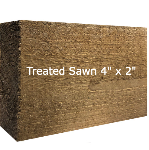 Free 15cm Sample - 4" x 2" Timber - treated sawn