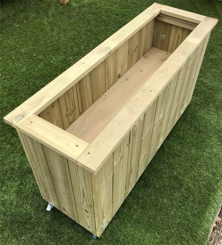 Handmade Tongue & Groove wooden Garden Planter With Wheels