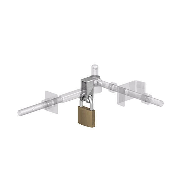 Field Gate Anti Theft Bracket in galvanised metal silver