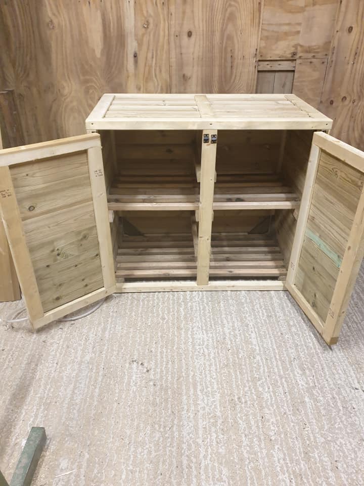 Timber Wheelie Bin and Recycling Box Storage Unit