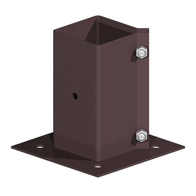 4 inch Brown Fence Post Holder Bolt Down