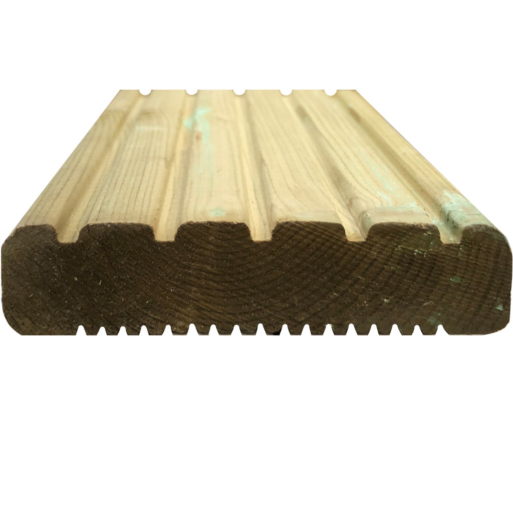 End Grain View Of Pressure Treated Standard Decking Boards