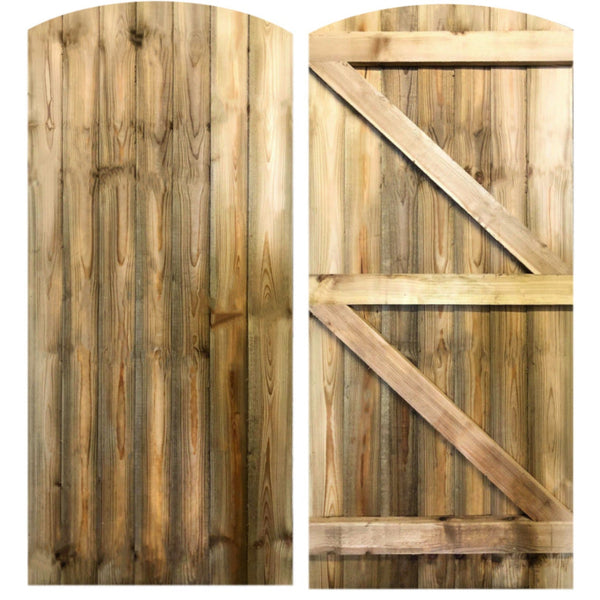 Handmade FeatherEdge wooden Curved Top Garden Gate