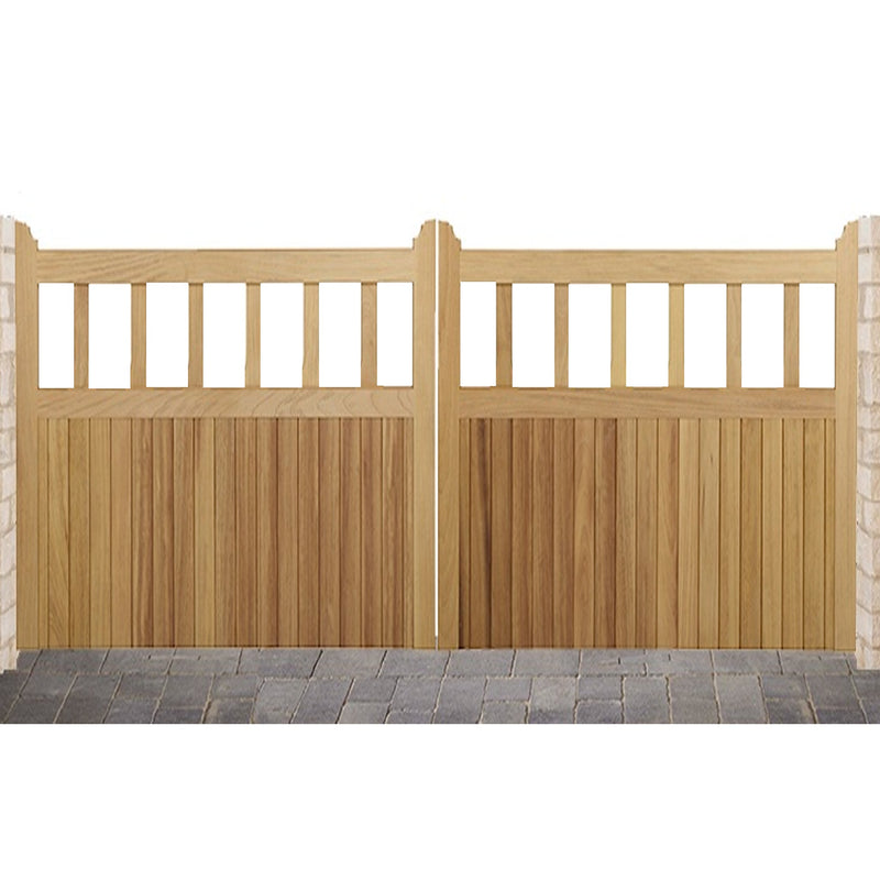 Iroko Mortise & Tenon 3/4 Split Cottage Style Entrance Gates