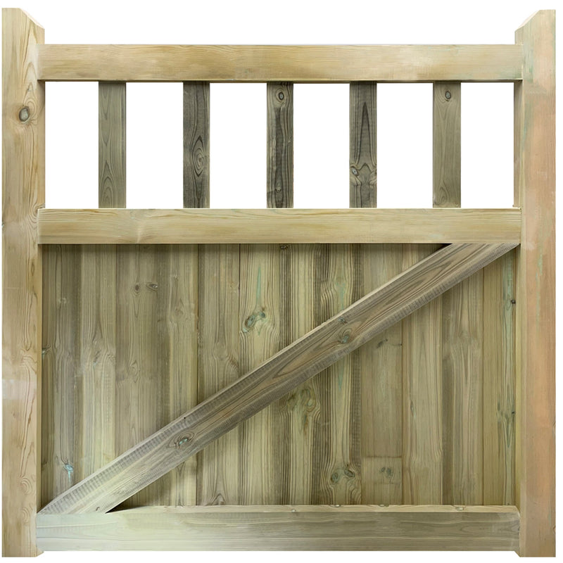 Back view of Treated timber Redwood Mortise & Tenon Single Cottage Style Gate