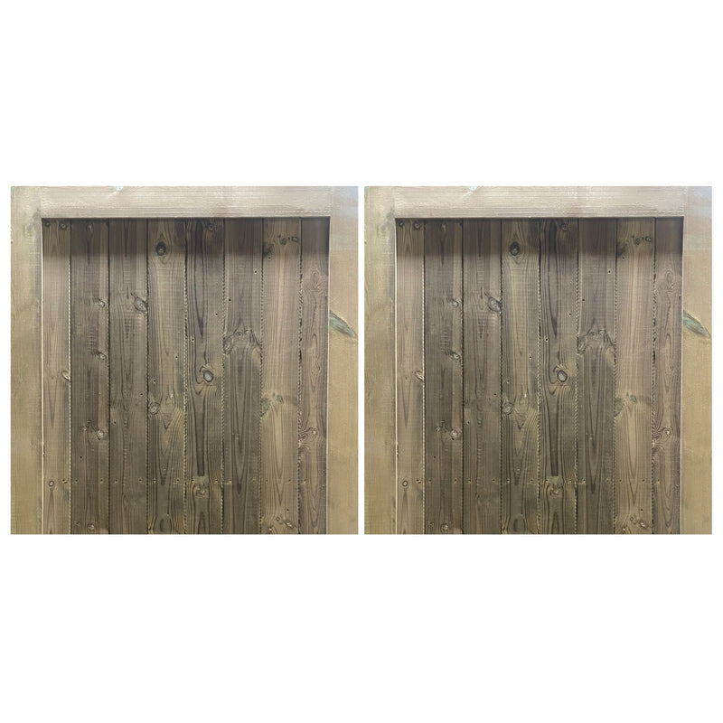 Croyde Style Mortise & Tenon Treated timber Redwood Entrance Gates