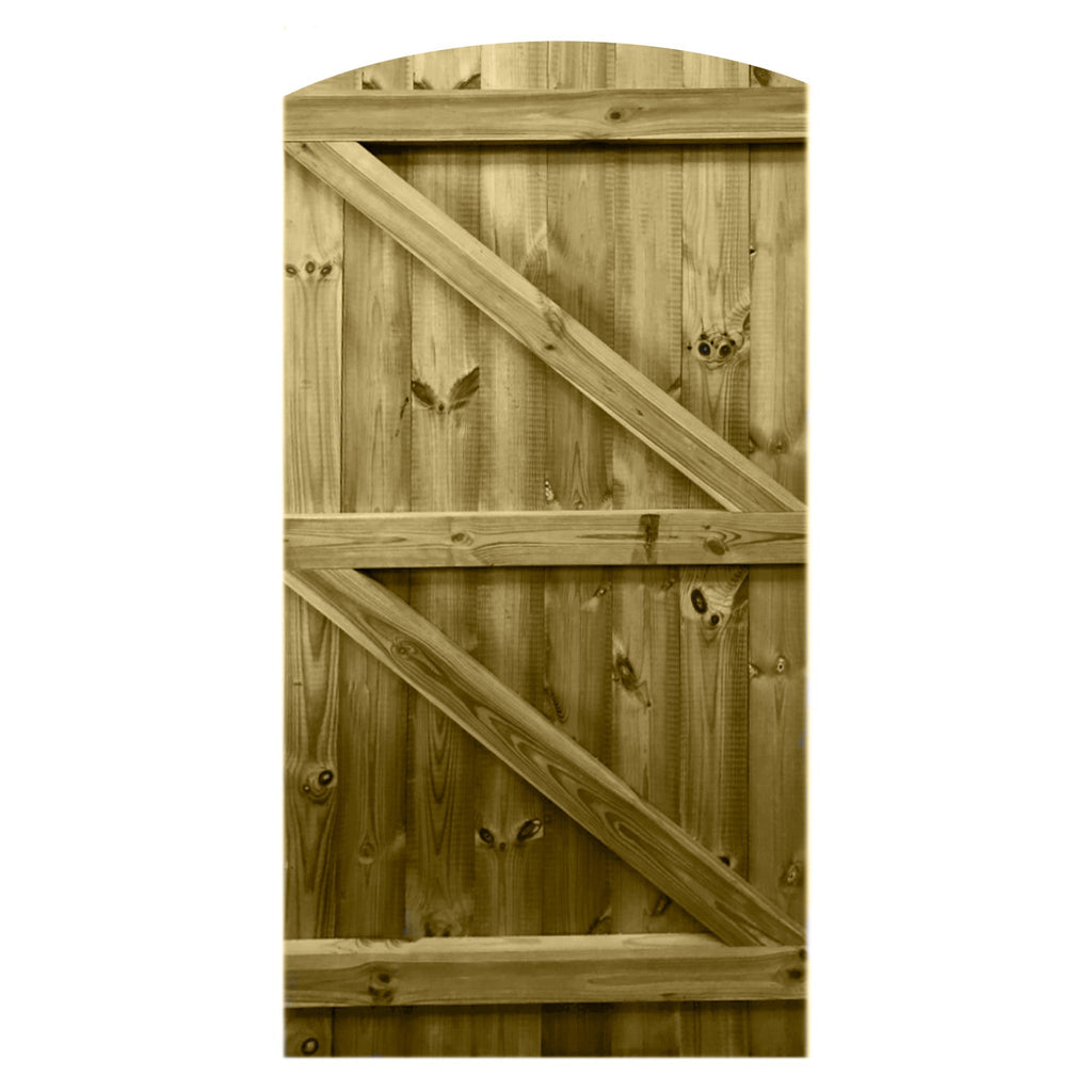 Curved Top Tongue And Groove  timber Pedestrian Garden Gate