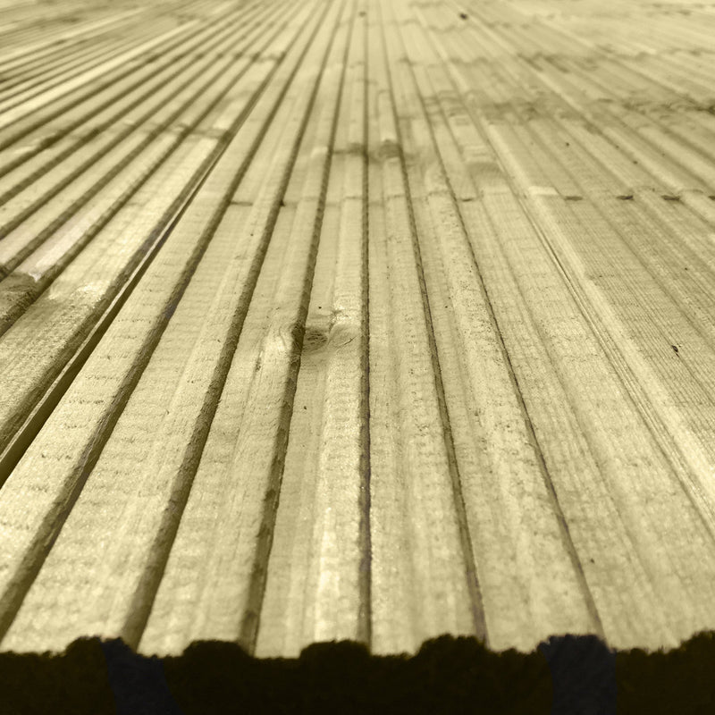 Decking Boards in 12 millimetre by 33 millimetre sizes close up image