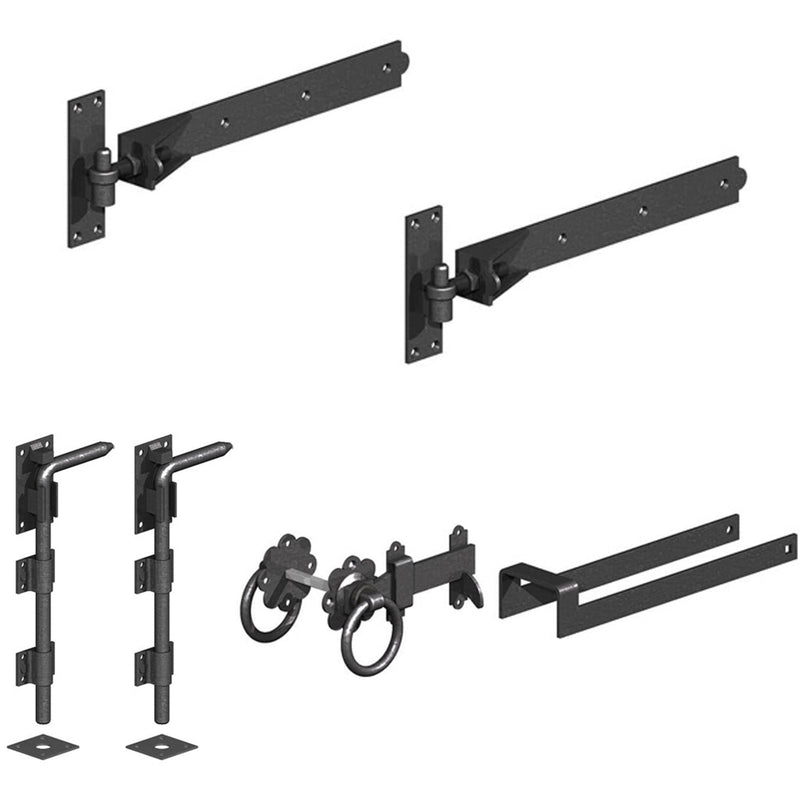 Entrance Gate Ironwork Bundle Epoxy Black or Galvanised (2x 18")