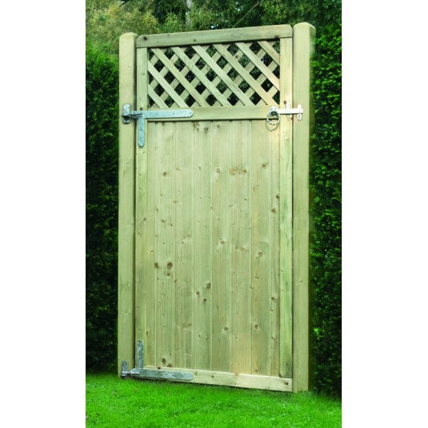 KDM Tongue & Groove Lattice Top timber Garden Gate