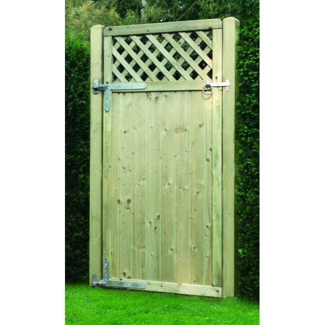 KDM Tongue & Groove Lattice Top timber Garden Gate