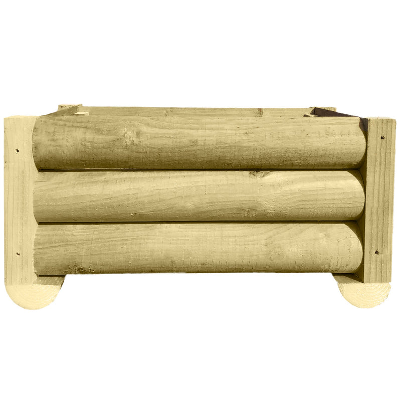 Handmade wood Half Round Rail Garden Planter