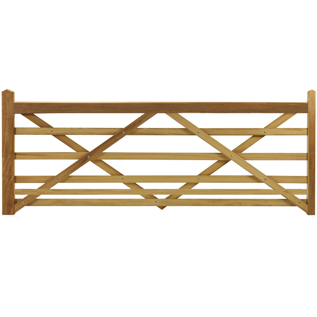 Iroko 6 Bar Planed Hardwood Entrance Gate