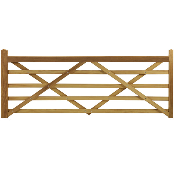 Iroko wood 5 Bar Entrance Gate