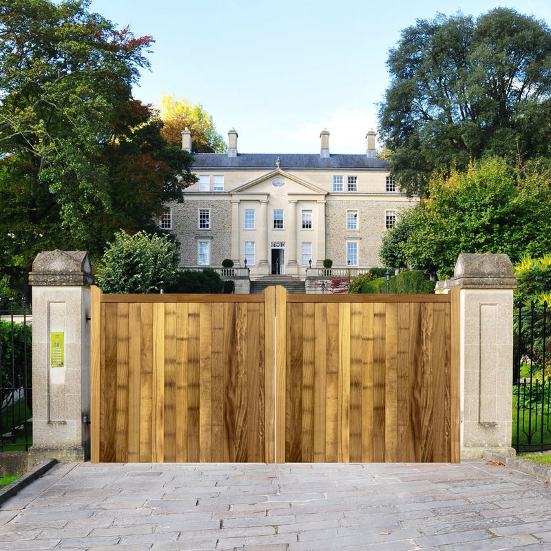 Iroko Highampton Mortise & Tenon Entrance Gates (Pair)
