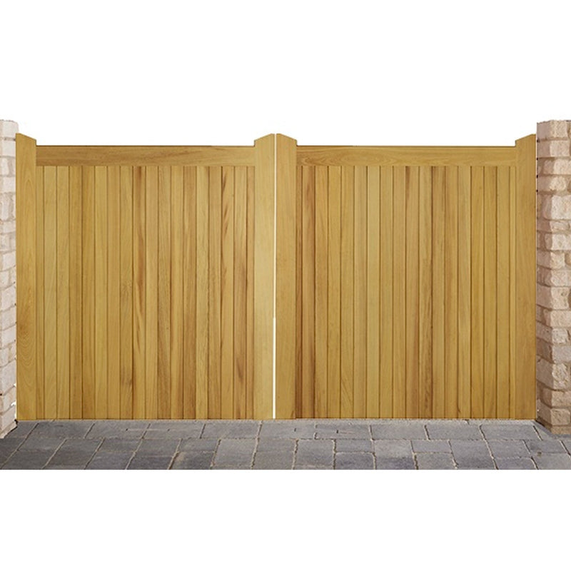 Iroko Mortise & Tenon Hardwood Entrance Gates