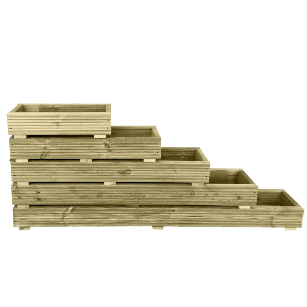 Various sizes of treated timber decking planters