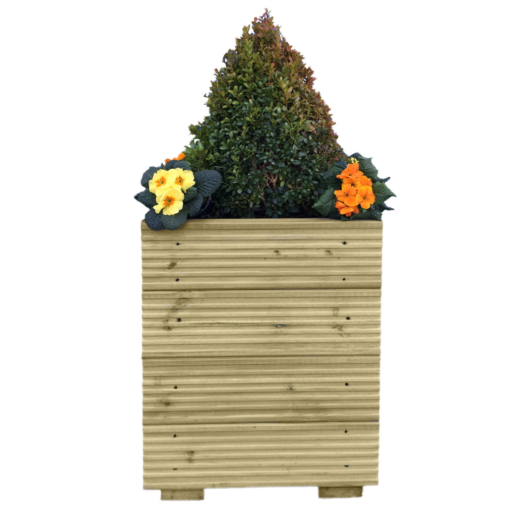 Tall timber Decking Planter with flowers