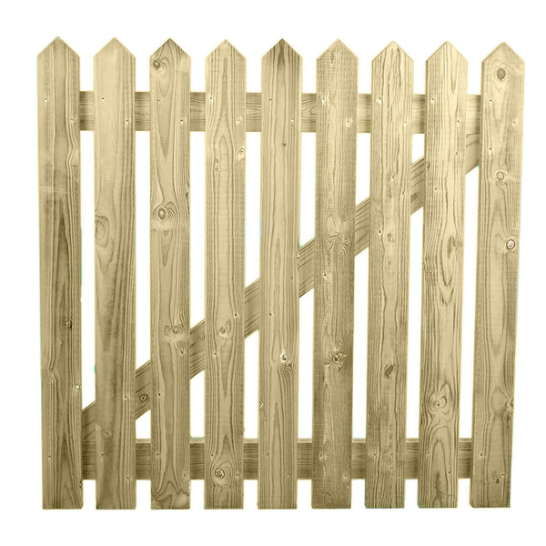 Pressure Treated Picket Side Gate Pointed Top 0.6m Height