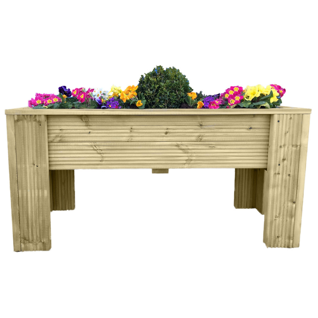 Pressure Treated Premium Raised Decking Planter with flowers