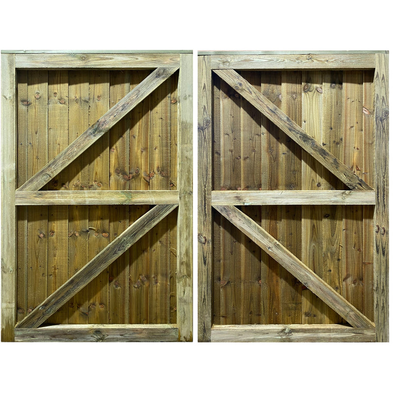 Pressure Treated timber Featheredge Entrance Gates back view