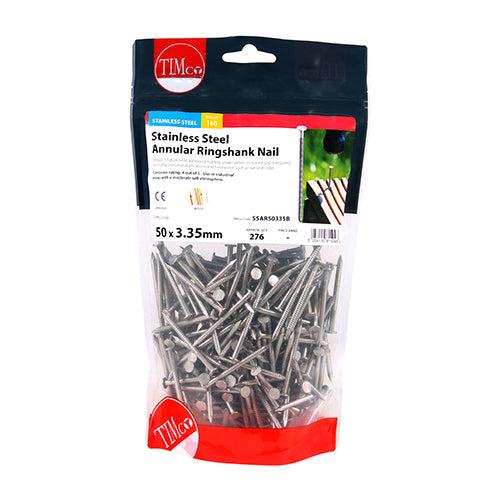 Bag Of 50 millimetre Ringshank Stainless Steel Nails