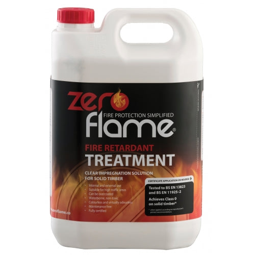 ZeroFlame Fire Retardant Clear Treatment bottle for wood